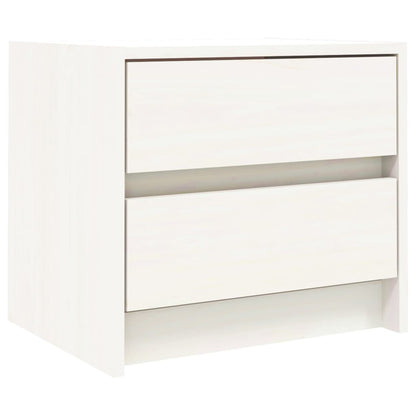 Noční Stolky 2 Ks Bílé 40 X 31 X 35,5 Cm Masivní Borové Dřevo