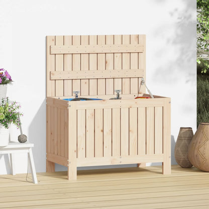 Zahradní Úložný Box Bílý 76 X 42,5 X 54 Cm Masivní Borové Dřevo