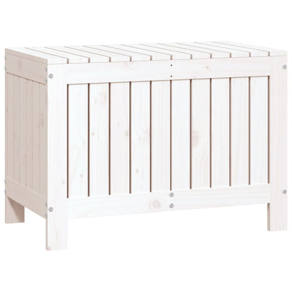 Zahradní Úložný Box Bílý 76 X 42,5 X 54 Cm Masivní Borové Dřevo