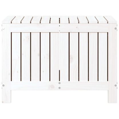 Zahradní Úložný Box Bílý 76 X 42,5 X 54 Cm Masivní Borové Dřevo