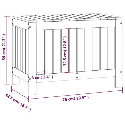 Zahradní Úložný Box Bílý 76 X 42,5 X 54 Cm Masivní Borové Dřevo