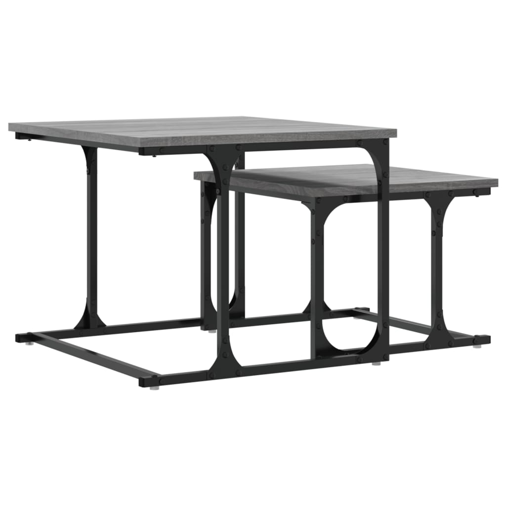 Hnízdové Konferenční Stolky 2 Ks Šedé Sonoma Kompozitní Dřevo