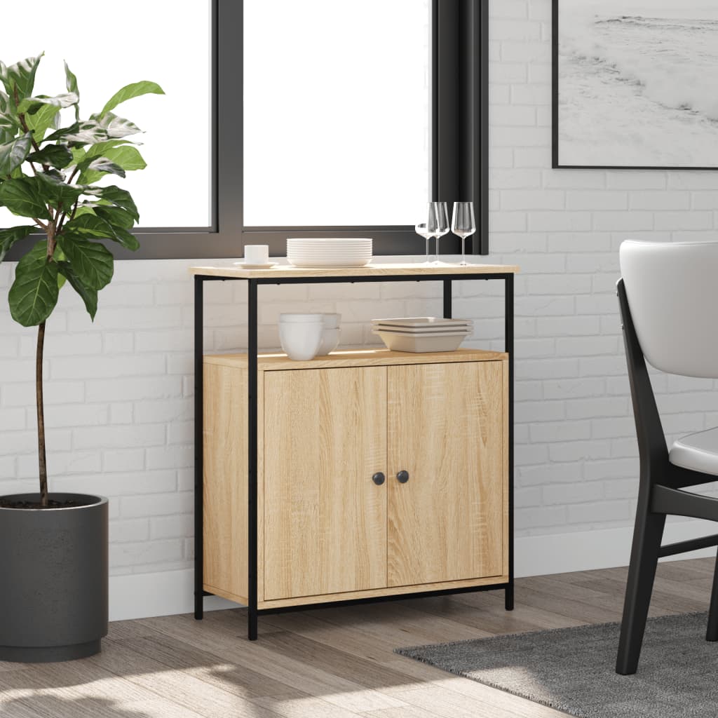 Příborník Šedý Sonoma 70 X 30 X 80 Cm Kompozitní Dřevo