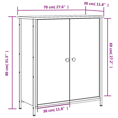 Příborník Kouřový Dub 70 X 30 X 80 Cm Kompozitní Dřevo