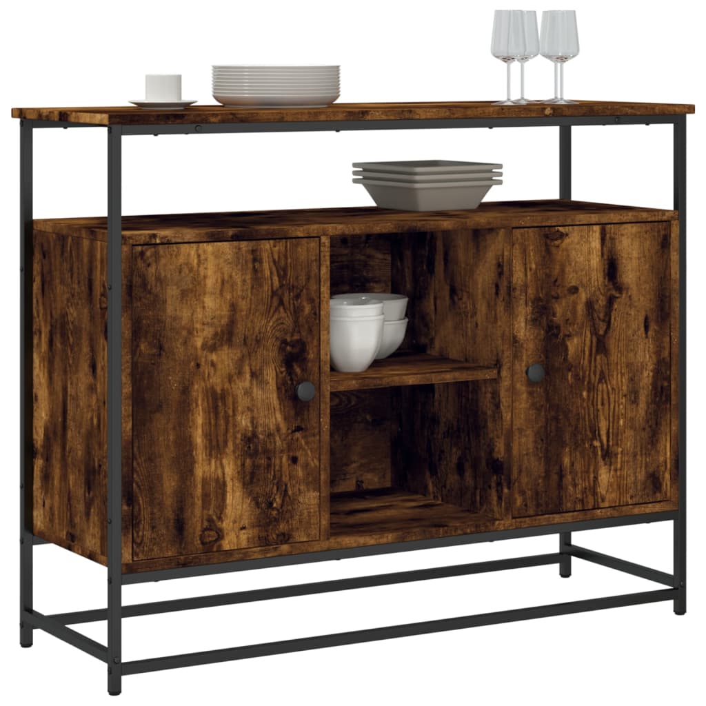 Příborník Kouřový Dub 100 X 35 X 80 Cm Kompozitní Dřevo