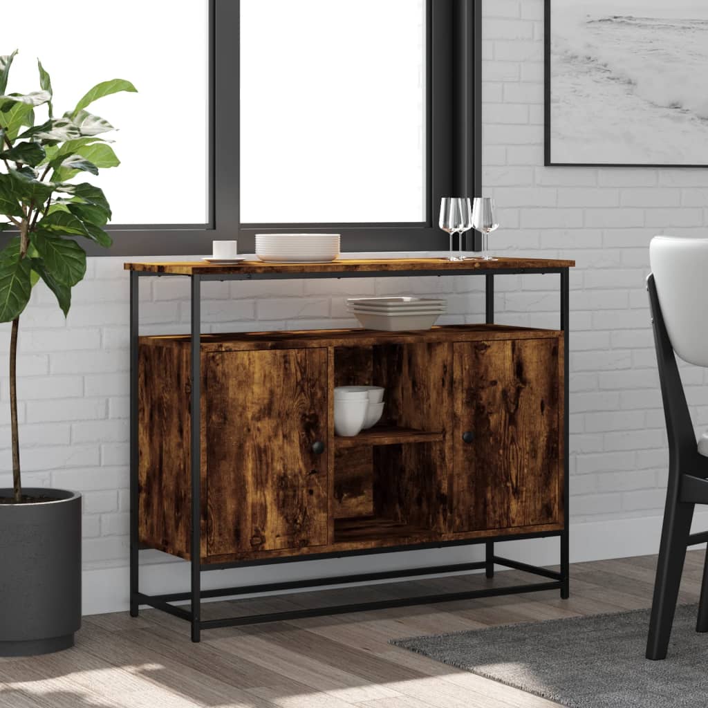 Příborník Kouřový Dub 100 X 35 X 80 Cm Kompozitní Dřevo