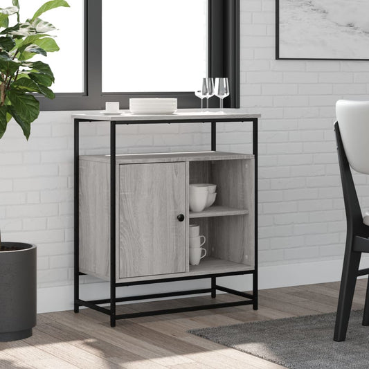 Příborník Šedý Sonoma 69 X 35 X 80 Cm Kompozitní Dřevo