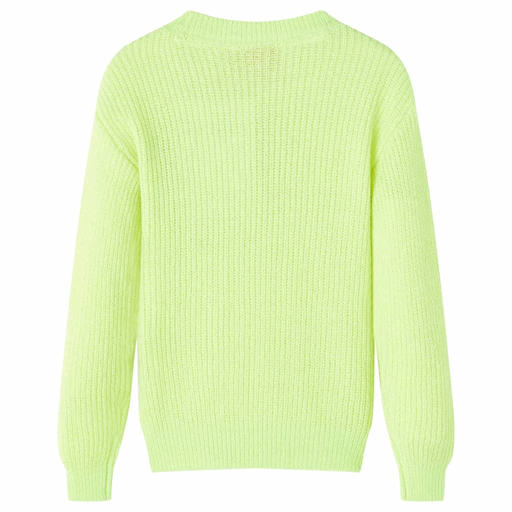 Dětský Svetr Pletený Neonově Žlutý 116