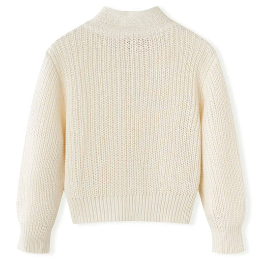 Dětský Pletený Cardigan Sněhově Bílý 104