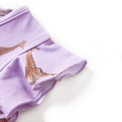 Dětské Šaty S Volánkovým Rukávem A Stahovací Šňůrkou Lila 140