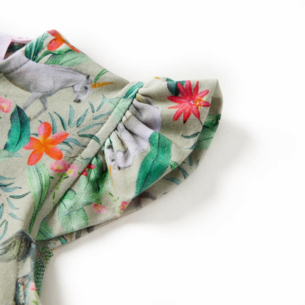 Dětské Šaty S Vlajícími Rukávy Světle Khaki 104