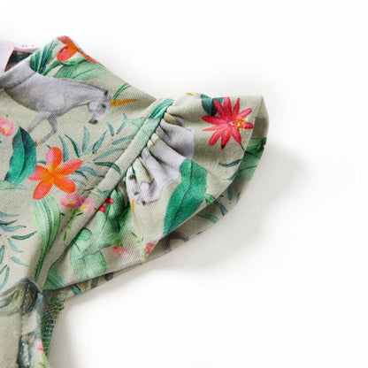 Dětské Šaty S Vlajícími Rukávy Světle Khaki 104