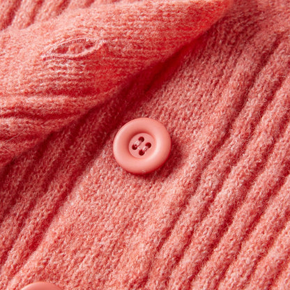 Dětský Pletený Cardigan Středně Růžový 104