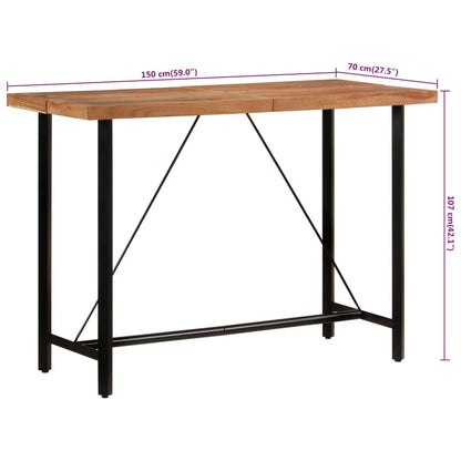 Barový Stůl 150 X 70 X 107 Cm Masivní Akáciové Dřevo A Železo
