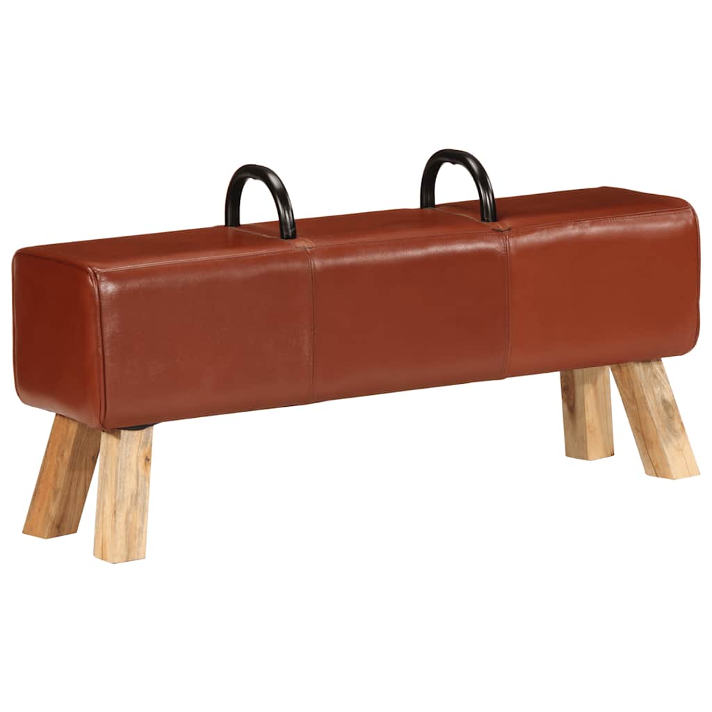 Lavice Gymnastický Kůň Hnědá 110 Cm Pravá Kůže