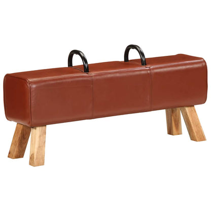 Lavice Gymnastický Kůň Hnědá 110 Cm Pravá Kůže