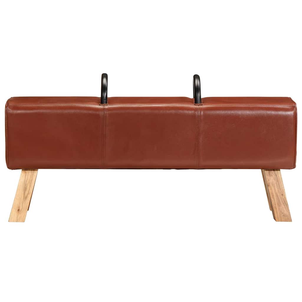 Lavice Gymnastický Kůň Hnědá 110 Cm Pravá Kůže