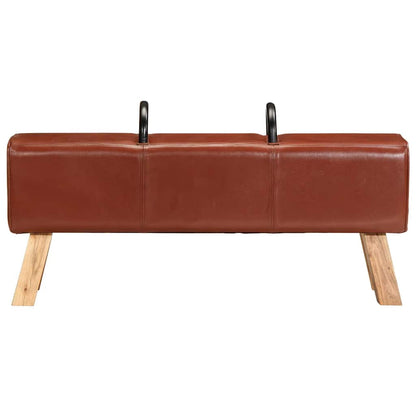 Lavice Gymnastický Kůň Hnědá 110 Cm Pravá Kůže