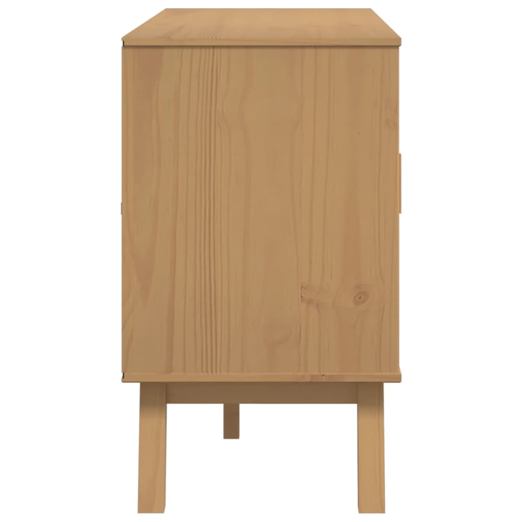 Příborník Olden Šedý A Hnědý 114X43X73,5 Cm Masivní Borovice
