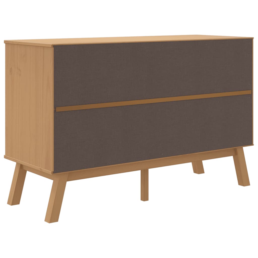 Příborník Olden Šedý A Hnědý 114X43X73,5 Cm Masivní Borovice