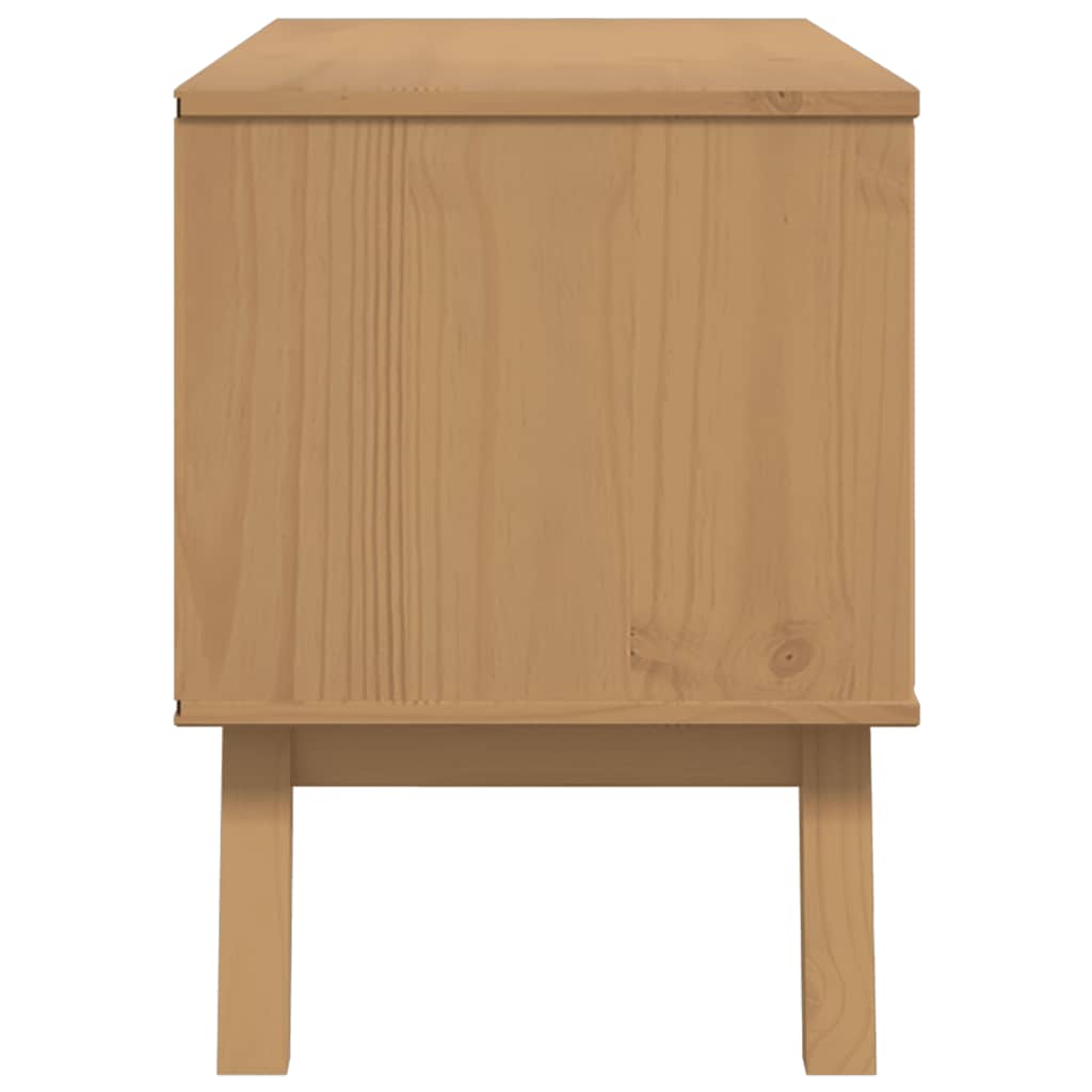 Tv Skříňka Olden Hnědá 114 X 43 X 57 Cm Masivní Borové Dřevo