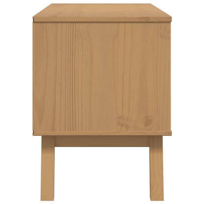 Tv Skříňka Olden Hnědá 114 X 43 X 57 Cm Masivní Borové Dřevo