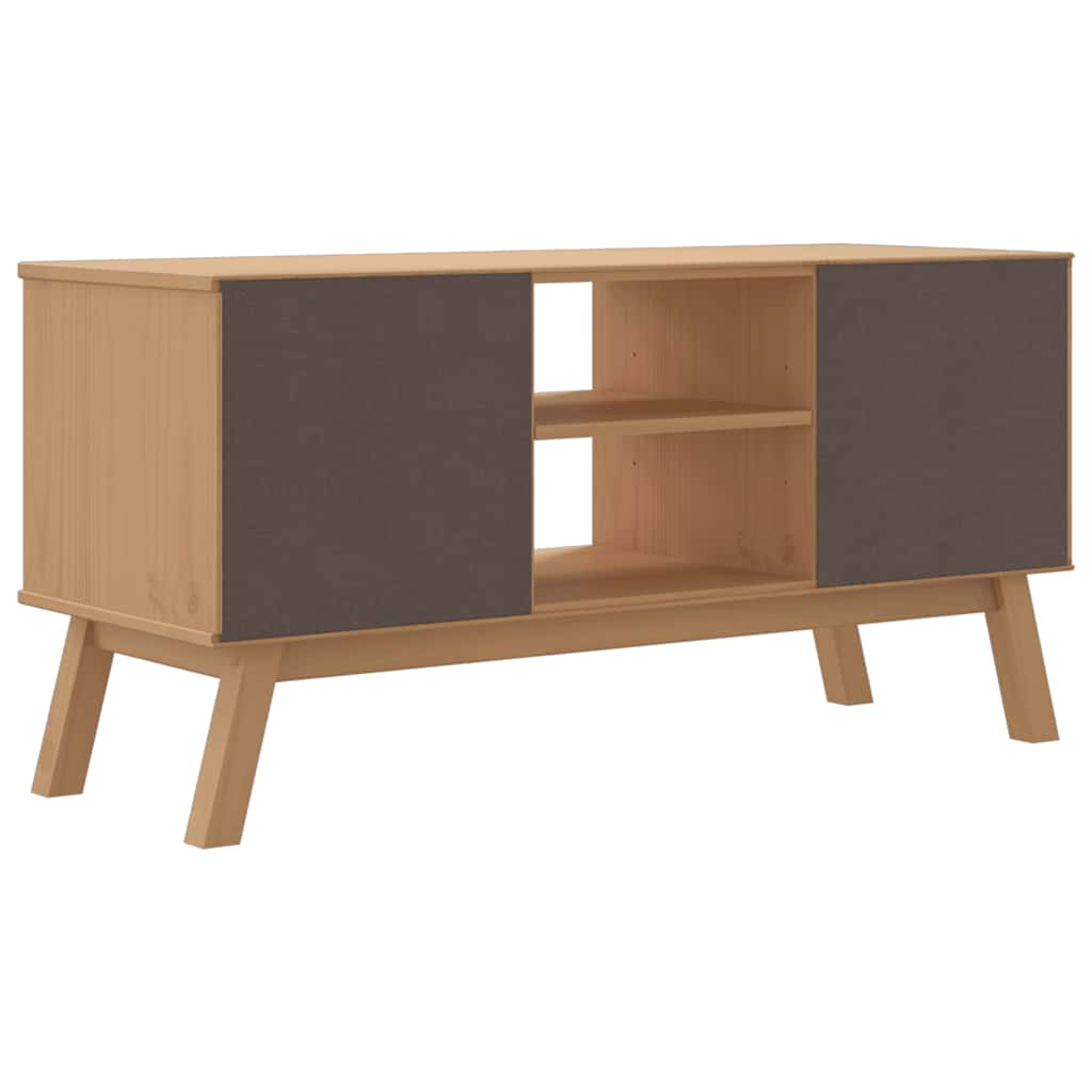 Tv Skříňka Olden Hnědá 114 X 43 X 57 Cm Masivní Borové Dřevo