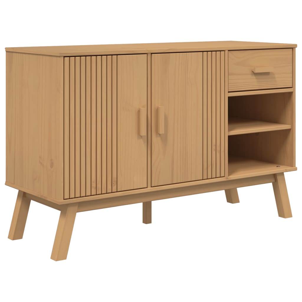 Příborník Olden Hnědý 114 X 43 X 73,5 Cm Masivní Borové Dřevo