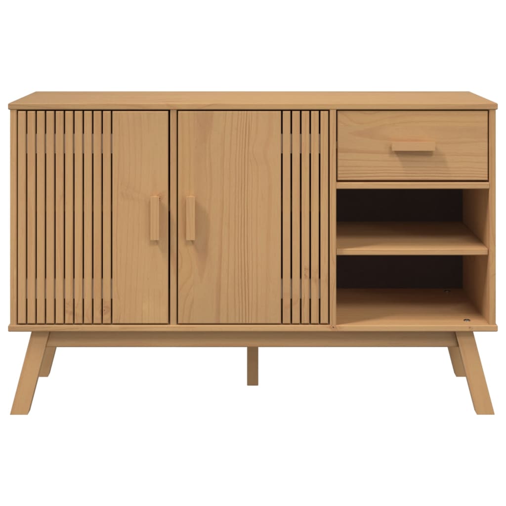 Příborník Olden Hnědý 114 X 43 X 73,5 Cm Masivní Borové Dřevo