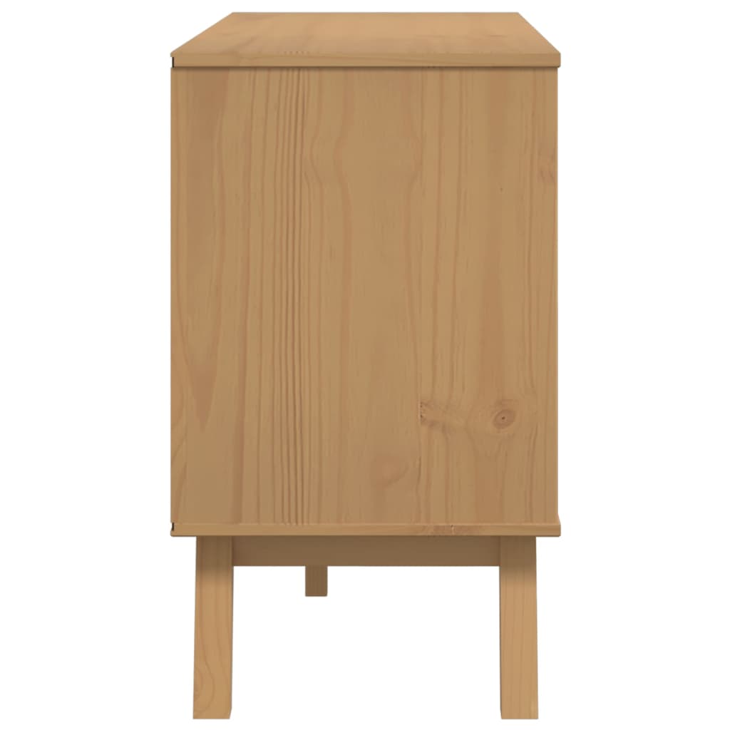 Příborník Olden Šedý A Hnědý 114X43X73,5 Cm Masivní Borovice