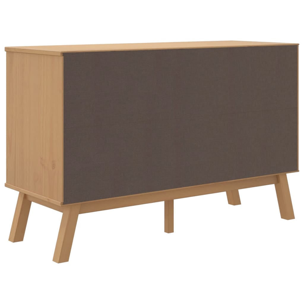 Příborník Olden Šedý A Hnědý 114X43X73,5 Cm Masivní Borovice