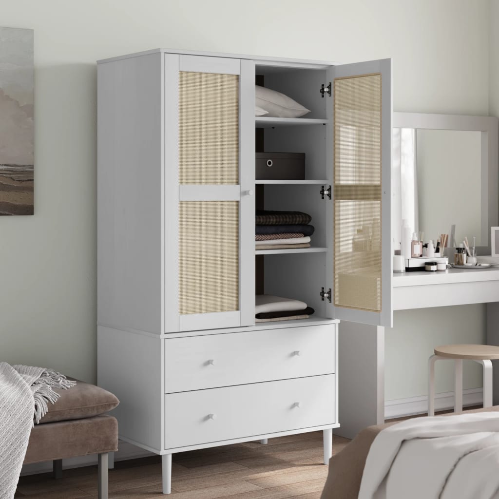 Šatní Skříň Senja Ratanový Vzhled 90X55X175 Cm Borovice