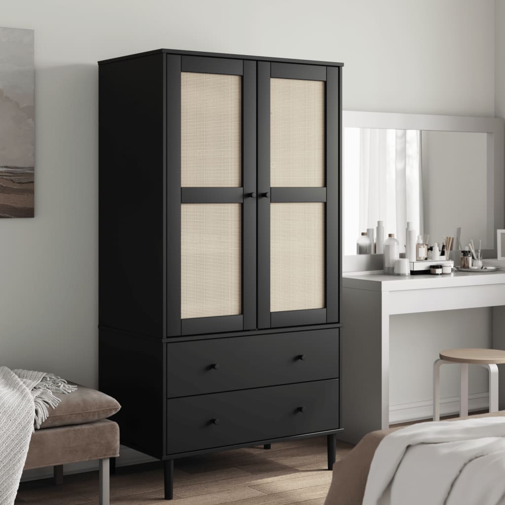 Šatní Skříň Senja Ratanový Vzhled 90X55X175 Cm Borovice