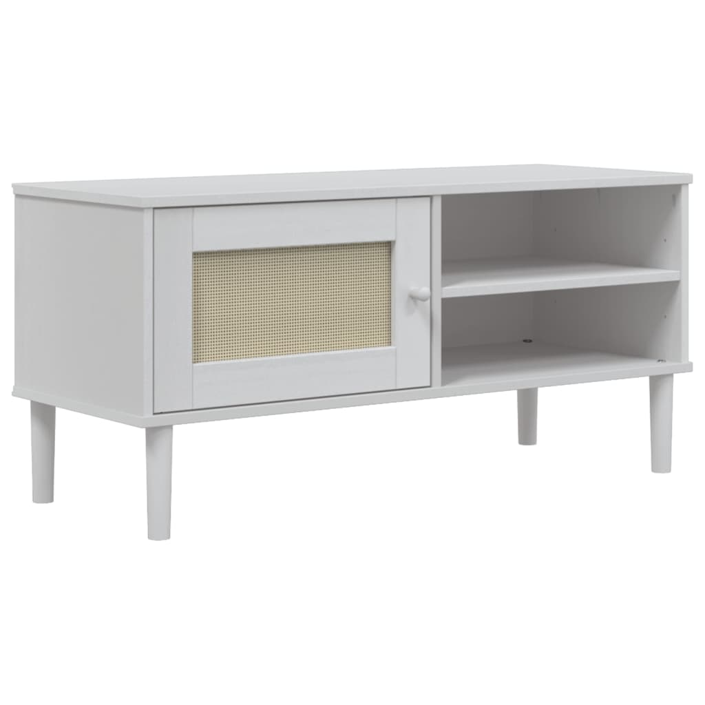 Tv Skříňka Senja Ratanový Vzhled 106 X 40 X 49 Cm Borovice