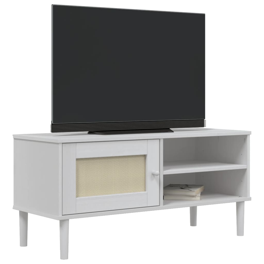 Tv Skříňka Senja Ratanový Vzhled 106 X 40 X 49 Cm Borovice