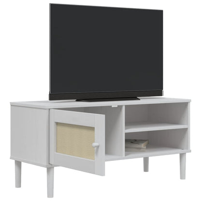 Tv Skříňka Senja Ratanový Vzhled 106 X 40 X 49 Cm Borovice