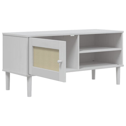 Tv Skříňka Senja Ratanový Vzhled 106 X 40 X 49 Cm Borovice