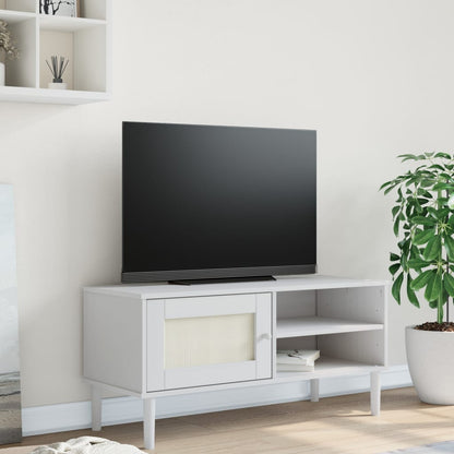 Tv Skříňka Senja Ratanový Vzhled 106 X 40 X 49 Cm Borovice