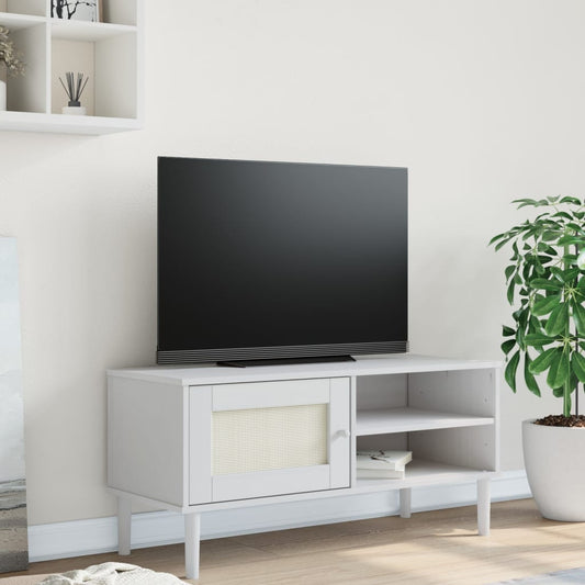 Tv Skříňka Senja Ratanový Vzhled 106 X 40 X 49 Cm Borovice