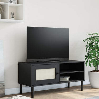Tv Skříňka Senja Ratanový Vzhled 106 X 40 X 49 Cm Borovice