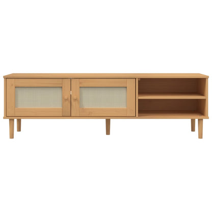Tv Skříňka Senja Ratanový Vzhled 158X40X49 Cm Borovice