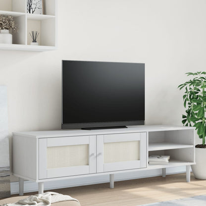 Tv Skříňka Senja Ratanový Vzhled 158X40X49 Cm Borovice
