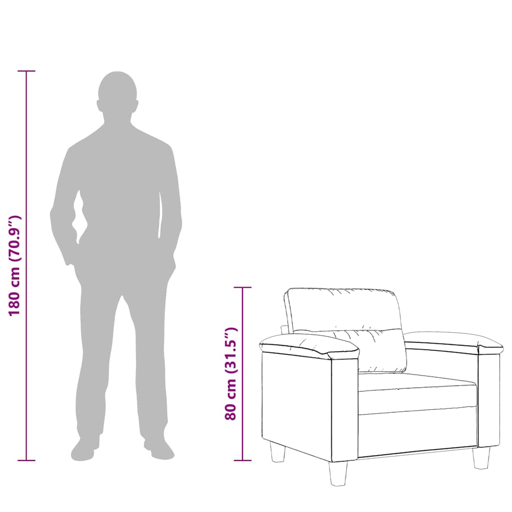 Křeslo Taupe 60 Cm Tkanina Z Mikrovlákna