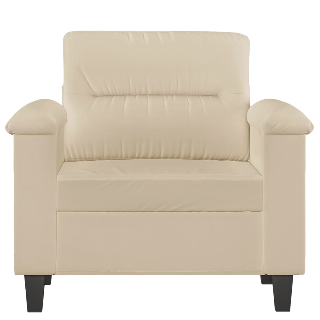 Křeslo Krémové 60 Cm Tkanina Z Mikrovlákna