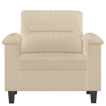 Křeslo Krémové 60 Cm Tkanina Z Mikrovlákna