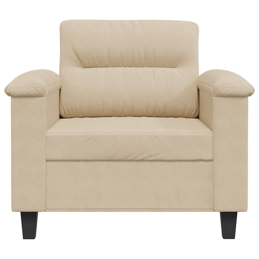 Křeslo Krémové 60 Cm Tkanina Z Mikrovlákna