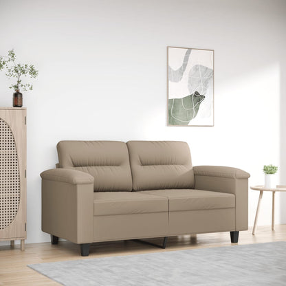 2Místná Pohovka Taupe 120 Cm Tkanina Z Mikrovlákna