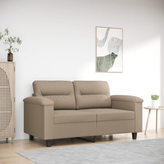 2Místná Pohovka Taupe 120 Cm Tkanina Z Mikrovlákna