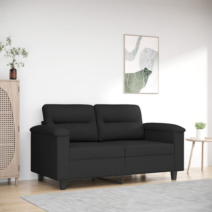 2Místná Pohovka Černá 120 Cm Tkanina Z Mikrovlákna