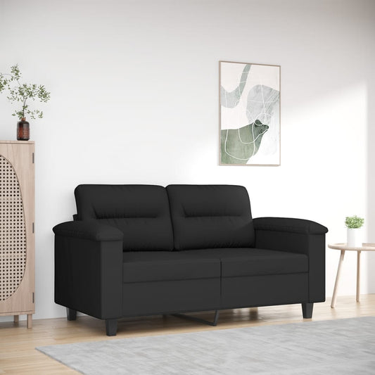 2Místná Pohovka Černá 120 Cm Tkanina Z Mikrovlákna